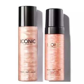 ICONIC LONDON Набор: Мусс-автозагар Prep Set Tan Mousse + Спрей-хайлайтер Prep-Set-Glow