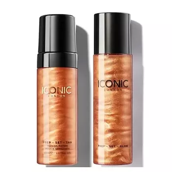 ICONIC LONDON Набор: Мусс-автозагар Prep Set Tan Mousse + Спрей-хайлайтер Prep-Set-Glow