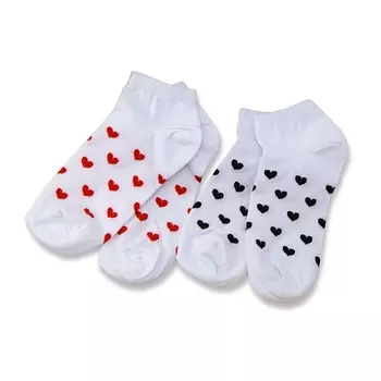 ILIKEGIFT Носки женские короткие "Red and Black hearts" 2 пары