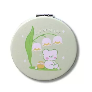 ILIKEGIFT Зеркало складное "Bear lily of valley green" с увеличением