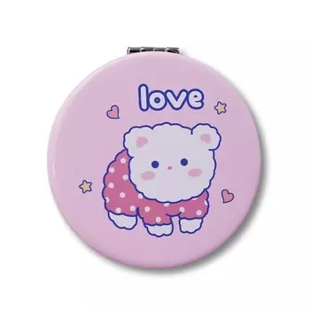 ILIKEGIFT Зеркало складное "Cute love pink" с увеличением