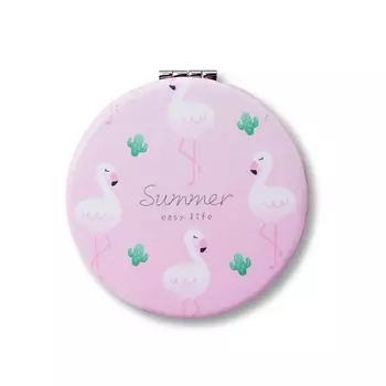 ILIKEGIFT Зеркало складное "Flamingo summer four pink" с увеличением