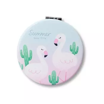ILIKEGIFT Зеркало складное "Flamingo summer two blue" с увеличением