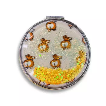 ILIKEGIFT Зеркало складное "Our design cute corgi yellow" с увеличением