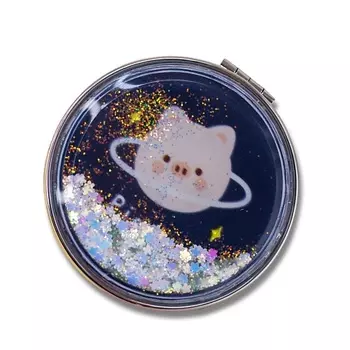 ILIKEGIFT Зеркало складное "Ring pig black" с увеличением