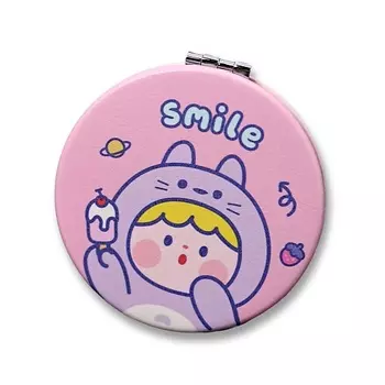 ILIKEGIFT Зеркало складное "Smile cat hat pink" с увеличением