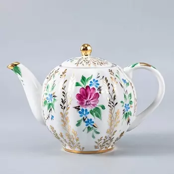 ИМПЕРАТОРСКИЙ ФАРФОРОВЫЙ ЗАВОД Чайникзаварочный "Золотые травки" 600.0