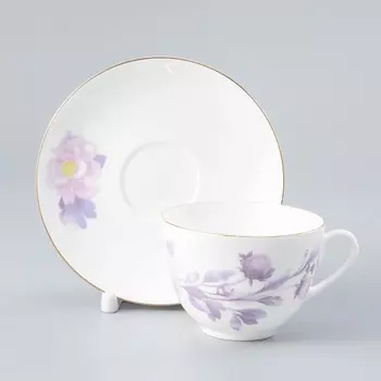 ИМПЕРАТОРСКИЙ ФАРФОРОВЫЙ ЗАВОД Чашка с блюдцем чайная "Нежный пион"