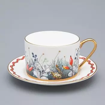 ИМПЕРАТОРСКИЙ ФАРФОРОВЫЙ ЗАВОД Чашка с блюдцем чайная "Календа №2"