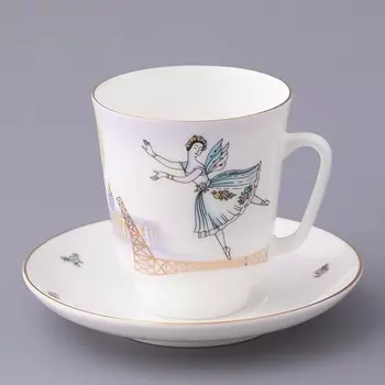 ИМПЕРАТОРСКИЙ ФАРФОРОВЫЙ ЗАВОД Чашка с блюдцем кофейная "Белые ночи в Петербурге"