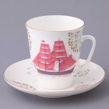 ИМПЕРАТОРСКИЙ ФАРФОРОВЫЙ ЗАВОД Чашка с блюдцем кофейная "Волшебная ночь"