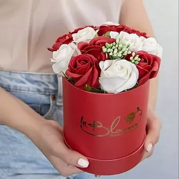 INBLOOM Букет из мыльных цветов (Красный 12*14)