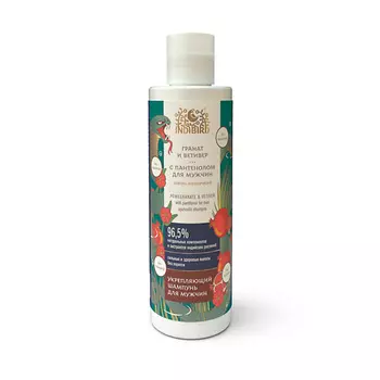 INDIBIRD Шампунь аюрведический Гранат и ветивер с пантенолом для мужчин Pomegranate & Vetiver Ayurvedic Shampoo