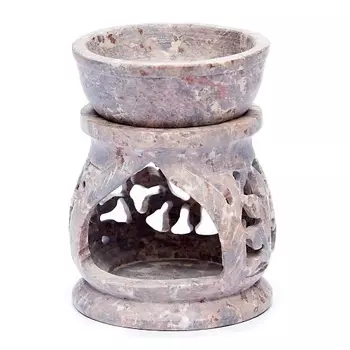 ИНДОКИТАЙ Аромалампа, камень стеатит(тальковый сланец), ручная резка, Индия