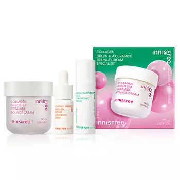 INNISFREE Набор с укрепляющим кремом с коллагеном и церамидами зелёного чая для упругости кожи Collagen