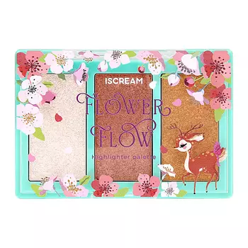 ISCREAM Палетка хайлайтеров для лица FLOWER FLOW