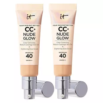 IT COSMETICS Тональный крем с сияющим финишем Nude Glow CC Cream Duo SPF40, 2 шт