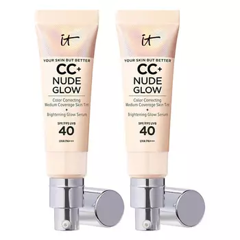 IT COSMETICS Тональный крем с сияющим финишем Nude Glow CC Cream Duo SPF40, 2 шт