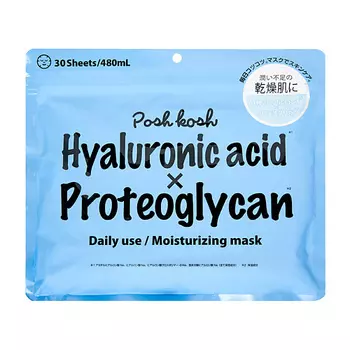 JAPAN GALS Posh Kosh Увлажняющие маски для лица 4 вида гиалуроновой кислоты + протеогликан