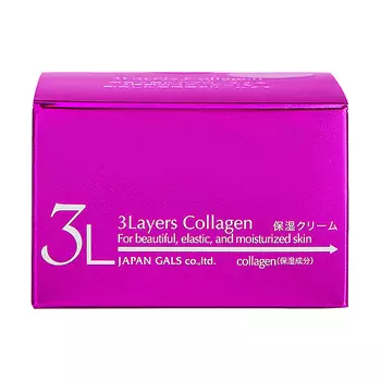 JAPAN GALS Увлажняющий крем 3 Слоя Коллагена