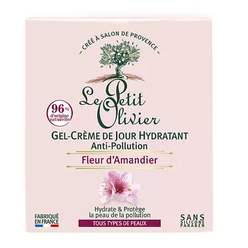 LE PETIT OLIVIER Гель-крем для лица дневной с цветками миндального дерева Защита от агрессивных факторов окружающей среды Fleur d'Amandier Gel-Crme