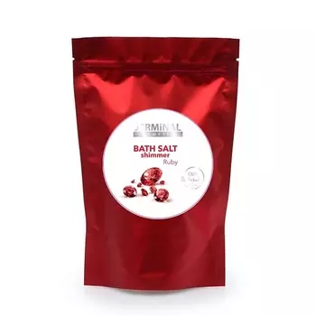 JERMINAL COSMETICS Соль для ванны парфюмированная морская с шиммером и магнием Рубин 500.0