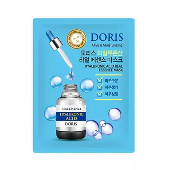 JIGOTT DORIS Тканевая маска для лица гиалурон HYALURONIC ACID Real Essence Mask