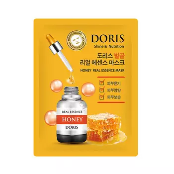 JIGOTT DORIS Тканевая маска для лица мед HONEY Real Essence Mask