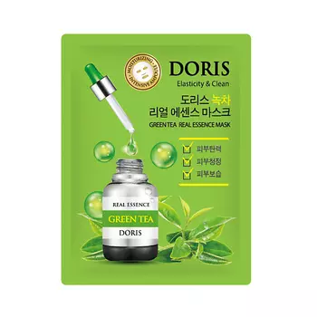 JIGOTT DORIS Тканевая маска для лица зеленый чай GREEN TEA Real Essence Mask