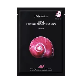 JM SOLUTION Маска для лица для сияния с муцином розовой улитки Prime Active Pink Snail Brightening Mask