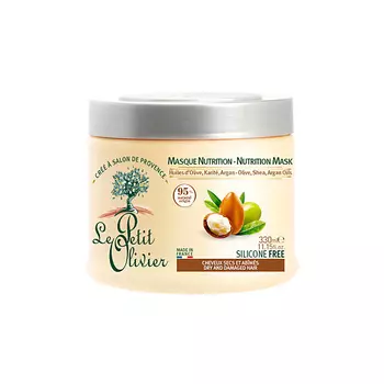 LE PETIT OLIVIER Крем-маска для сухих и поврежденных волос на основе 3-х масел Olive, Shea & Argan Oils Nutrition Mask