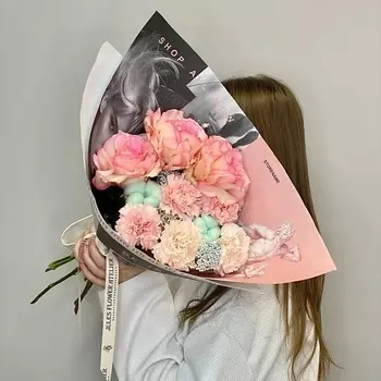 JULES FLOWER ATELIER «Богемия» букет хлопок с французскими розами