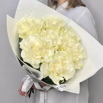 JULES FLOWER ATELIER «Polaris» букет из французских белых роз Мондиаль