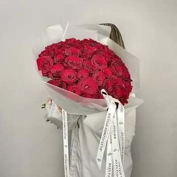 JULES FLOWER ATELIER «Рубиновое сияние» Букет из 51 одной Красной розы