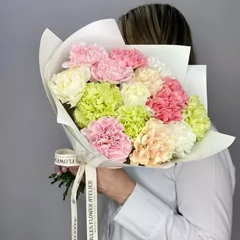 JULES FLOWER ATELIER «Зефирный» букет из диантусов