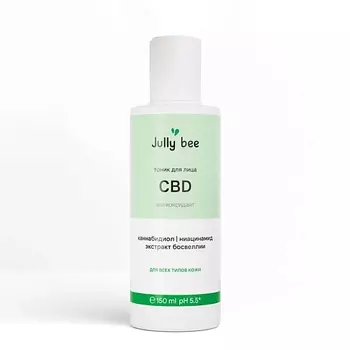JULLY BEE Тоник для лица c CBD, ниацинамидом и экстрактом босвеллии для чувствительной кожи, склонной к воспалениям, покраснениям и раздражениям
