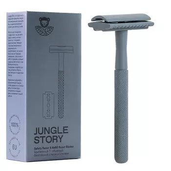 JUNGLE STORY Бритвенный станок Т- образный и 5 лезвий в упаковке на магните 1.0