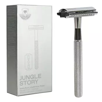 JUNGLE STORY Бритвенный станок Т- образный и 5 лезвий в упаковке на магните
