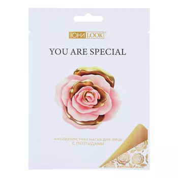 ЮНИLOOK Маска тканевая антивозрастная с пептидами Золотое кружево 25.0