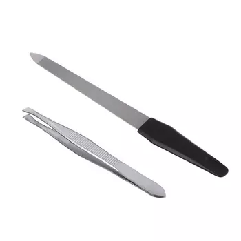 ЮНИLOOK Набор маникюрный 2 предмета (пилка металлическая и пинцет)