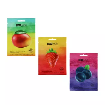 ЮНИLOOK Набор масок тканевых для лица Суперфрукты 22.0