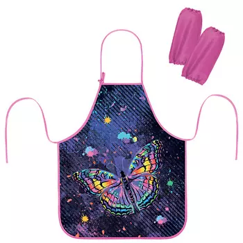 ЮНЛАНДИЯ Фартук с нарукавниками для уроков труда Colorful butterfly