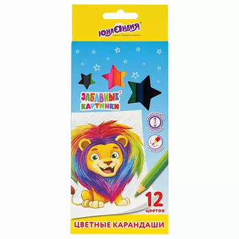 ЮНЛАНДИЯ Карандаши цветные мягкие Забавные картинки