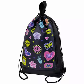 ЮНЛАНДИЯ Мешок для обуви с ручками, боковой карман на молнии Patches