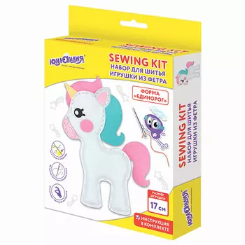 ЮНЛАНДИЯ Набор для шитья игрушки из фетра Единорог