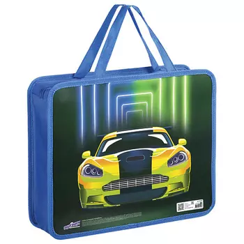 ЮНЛАНДИЯ Папка на молнии с ручками, 1 отделение, Neon car