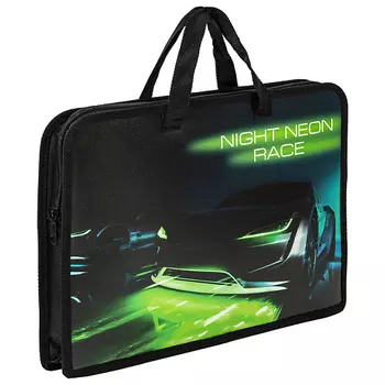 ЮНЛАНДИЯ Папка на молнии с ручками Neon race