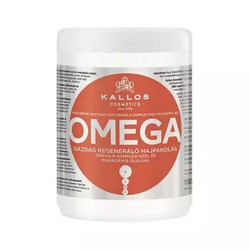 KALLOS COSMETICS Маска для интенсивного восстановления волос с маслом макадамии Omega 1000.0