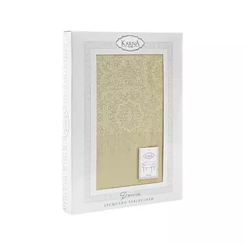 KARNA Скатерть жаккард водонепроницаемая DARVIN овальная