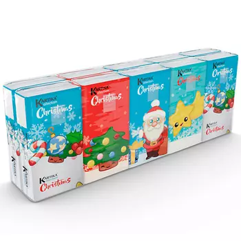 KARTIKA Платочки носовые бумажные "Рождество" 4 слоя 90.0